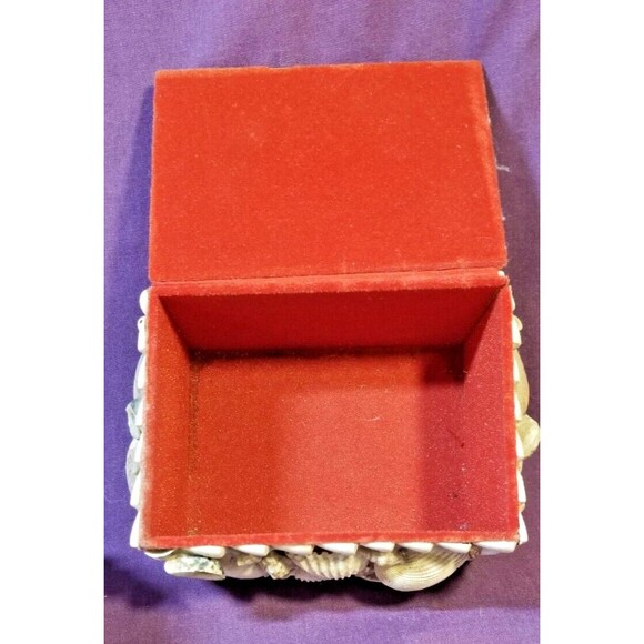 2 Vintage Seashell Encrusted Jewelry Trinket Treasure Box Handmade Coastal Beach - Picture 12 of 12